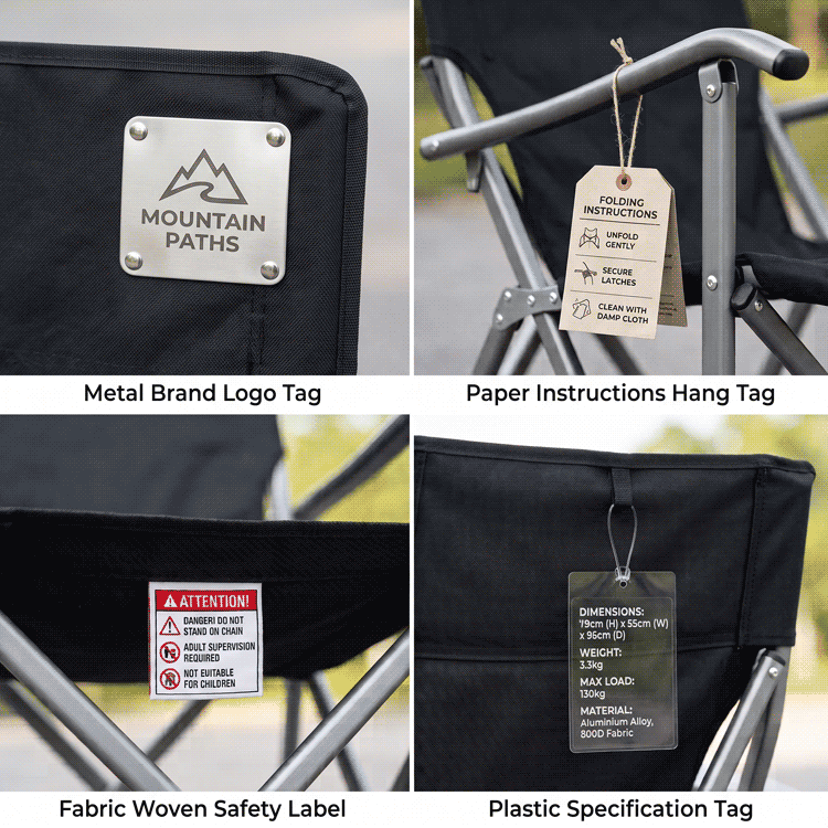 Public OEM hang-tag and label examples