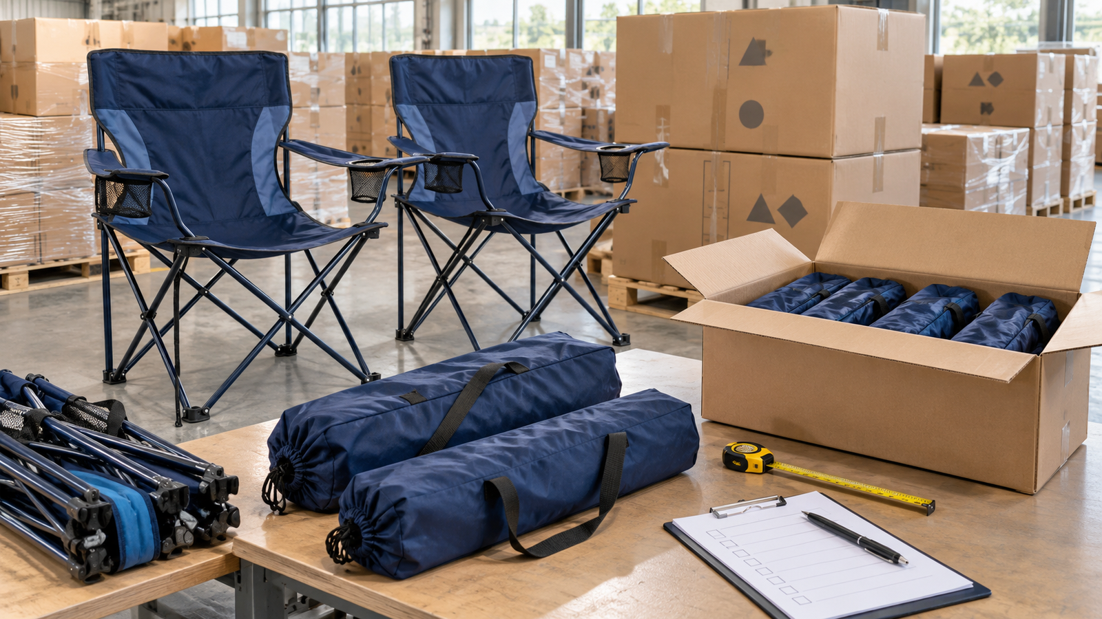 A folding camping chair order checklist for final-payment verification.